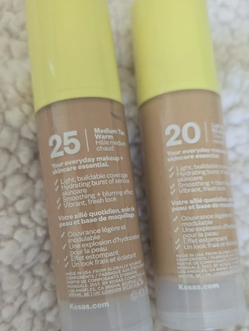 Kosas BB Burst Tinted Gel Cream Duo with Yellow Caps - Light & Medium